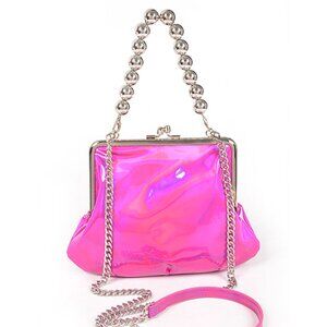 BNWT Brand New Holographic Ball Chain Top Handle ClutchBag Crossbody Bag